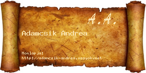 Adamcsik Andrea névjegykártya